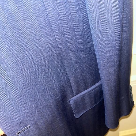 Ermenegildo Zegna Silk and Wool Navy Blazer 50R - Picture 4 of 11